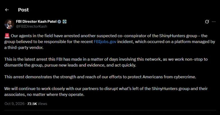 FBI Nabs ShinyHunters Suspect Over Jobs Portal Hack